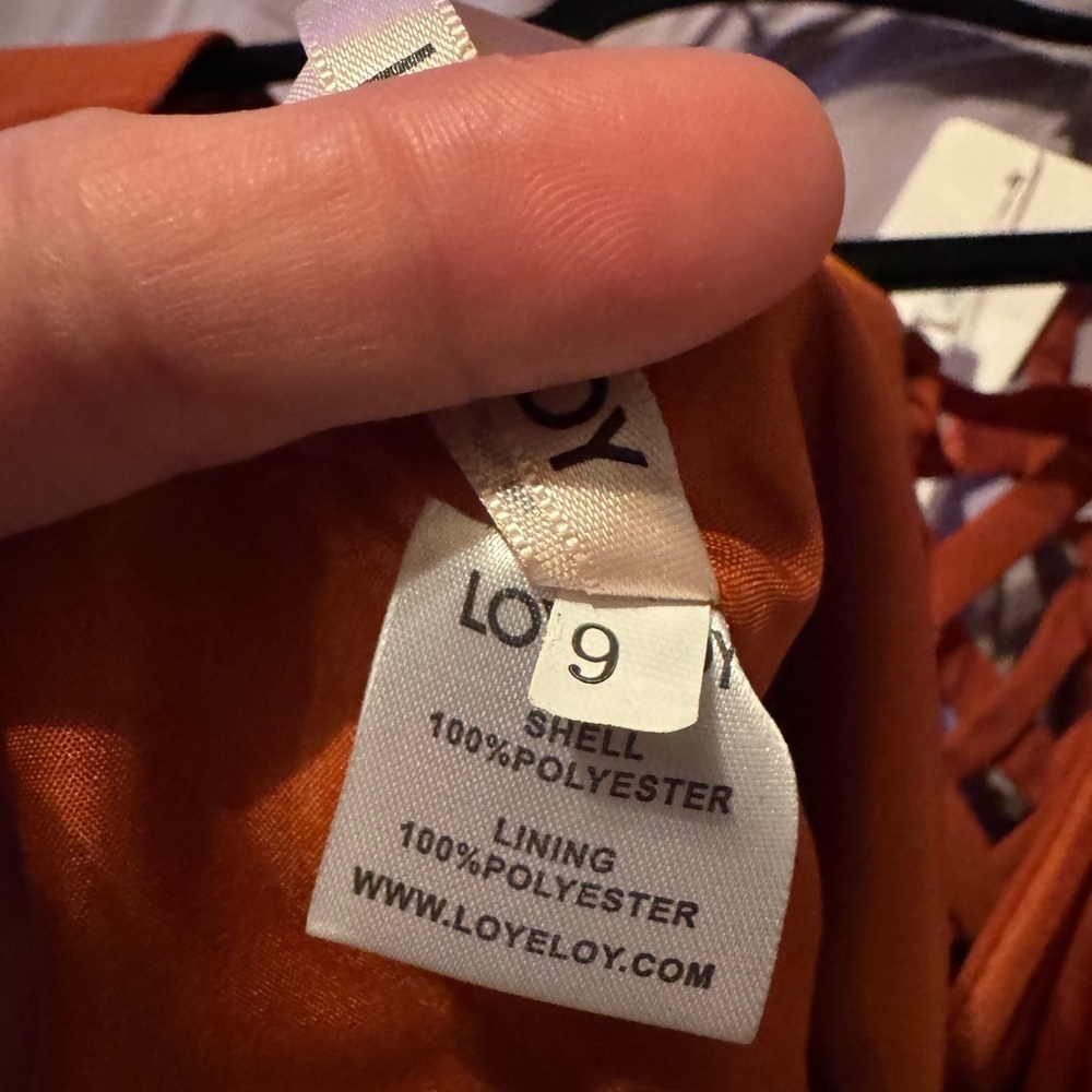 Flutter sleeve rust colored chiffon maxi dress size 9 - Picture 3 of 4